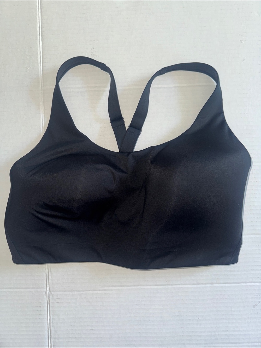 Athleta Black Seamless Padded Sports Bra with Racerback